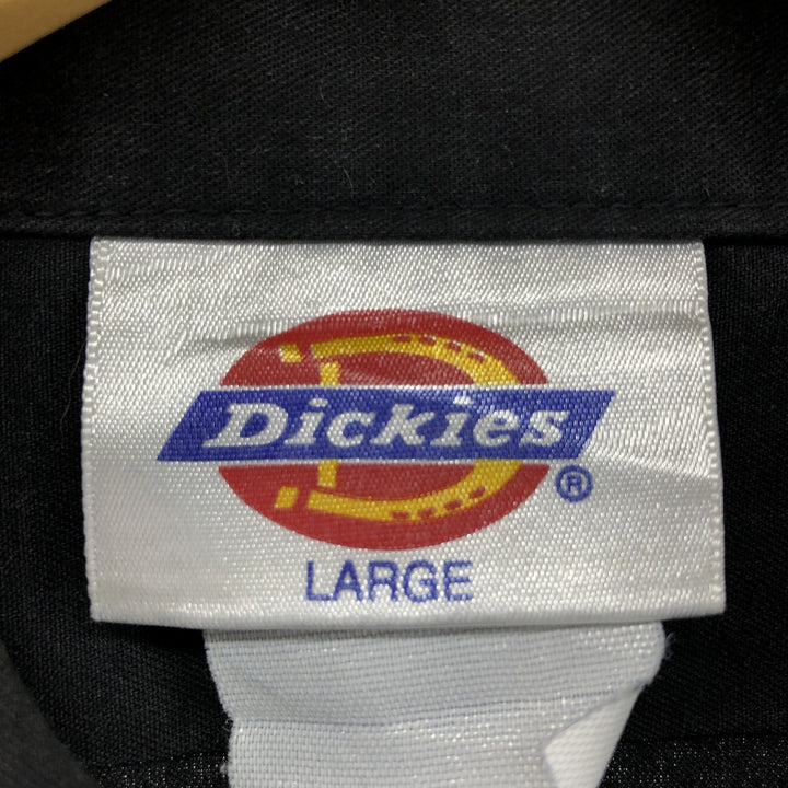 Dickies Short Sleeve Work Shirt Box Shirt Men's L Size polyester black type Vintage Second Hand