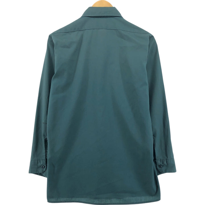 80s-90'S Dickies Long Sleeve Work Shirt Box Shirt Made in USA Men's S Size polyester green type Vintage Second Hand