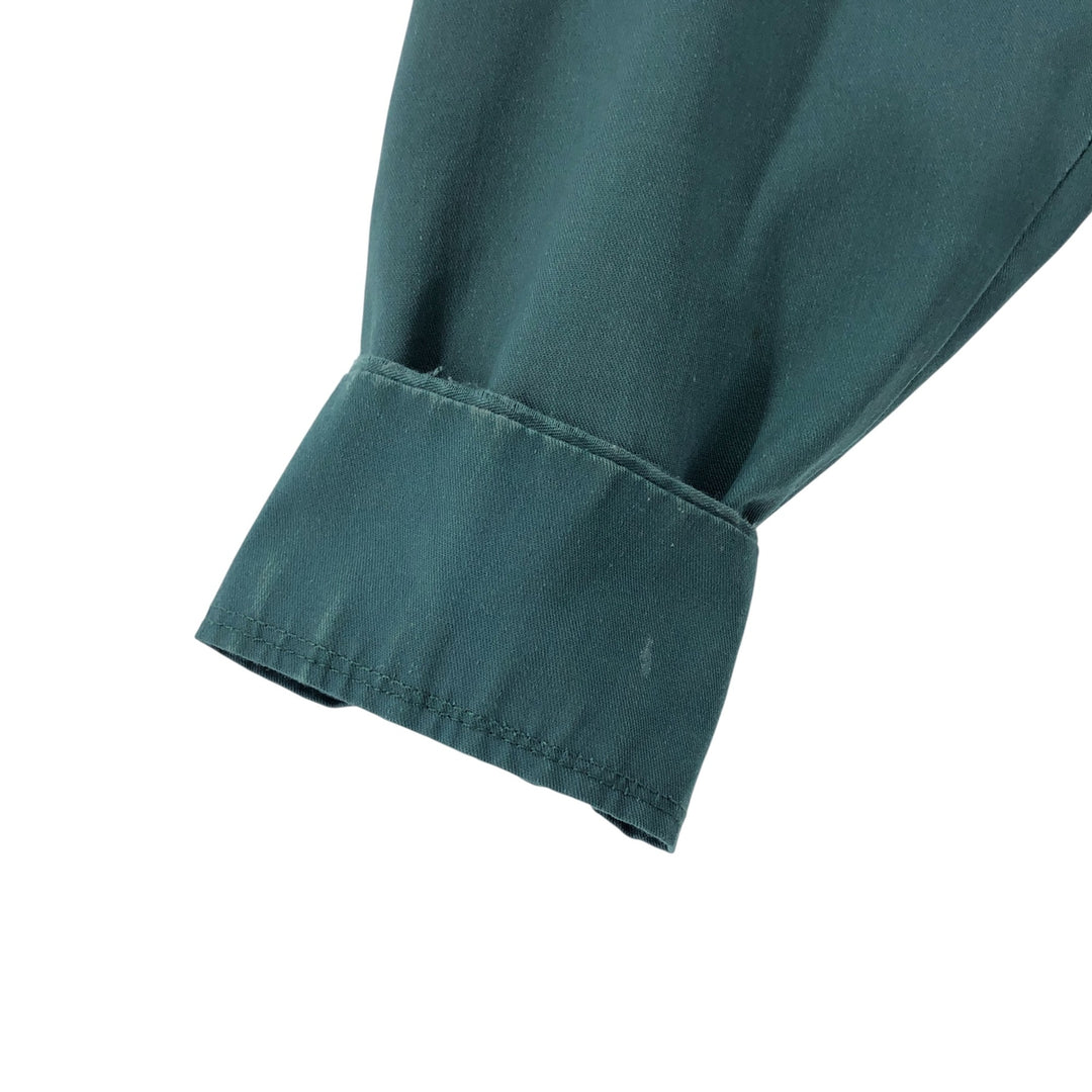 80s-90'S Dickies Long Sleeve Work Shirt Box Shirt Made in USA Men's S Size polyester green type Vintage Second Hand