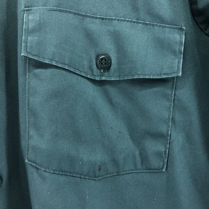 80s-90'S Dickies Long Sleeve Work Shirt Box Shirt Made in USA Men's S Size polyester green type Vintage Second Hand