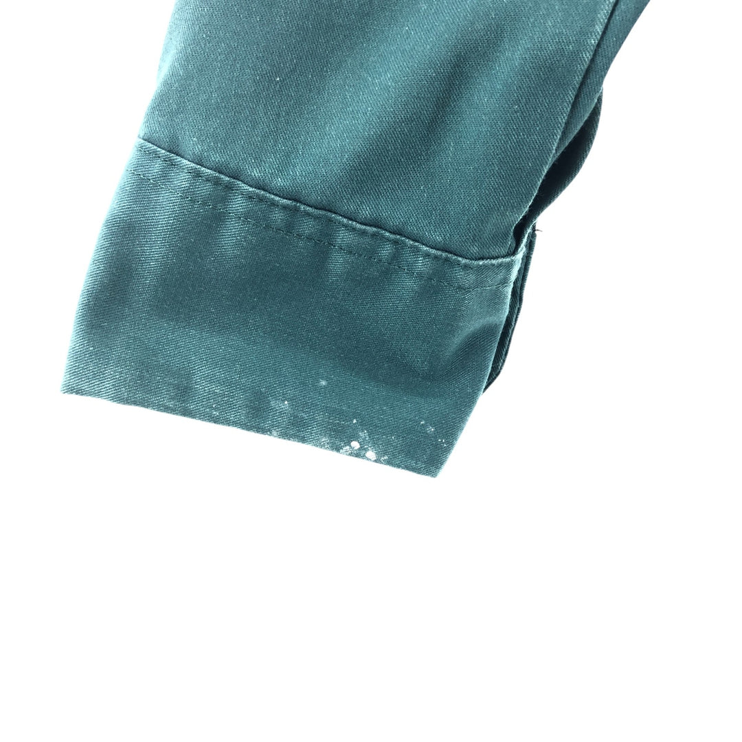 80s-90'S Dickies Long Sleeve Work Shirt Box Shirt Made in USA Men's S Size polyester green type Vintage Second Hand