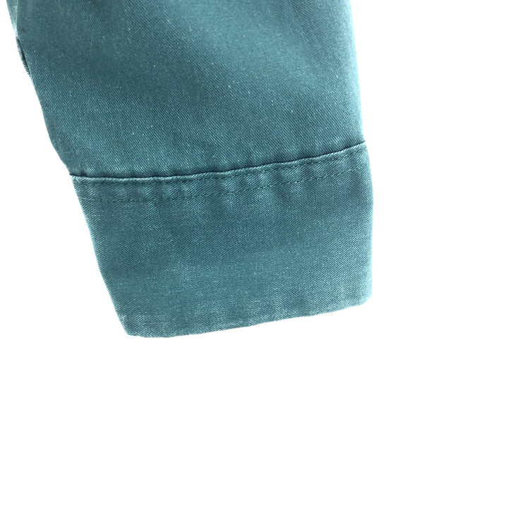 80s-90'S Dickies Long Sleeve Work Shirt Box Shirt Made in USA Men's S Size polyester green type Vintage Second Hand