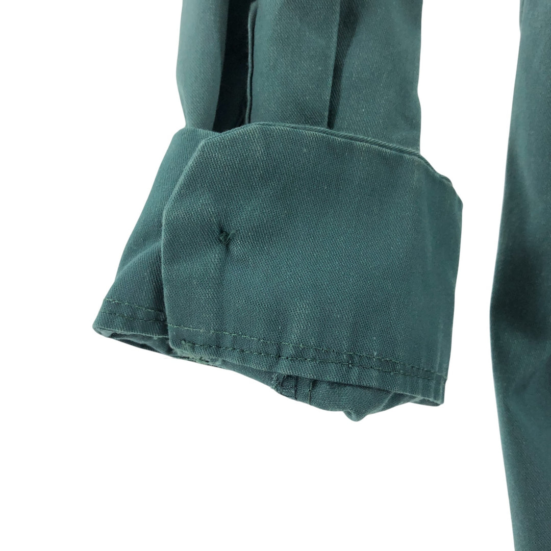 80s-90'S Dickies Long Sleeve Work Shirt Box Shirt Made in USA Men's S Size polyester green type Vintage Second Hand