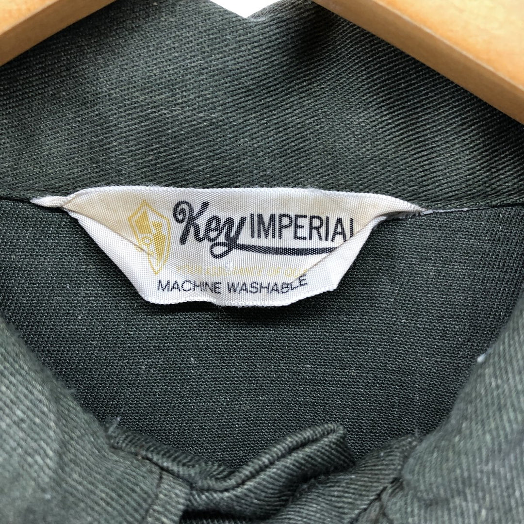 70'S Key Imperial Long Sleeve Work Shirt, Men's Size L unclear Khaki type sage green Vintage Second Hand