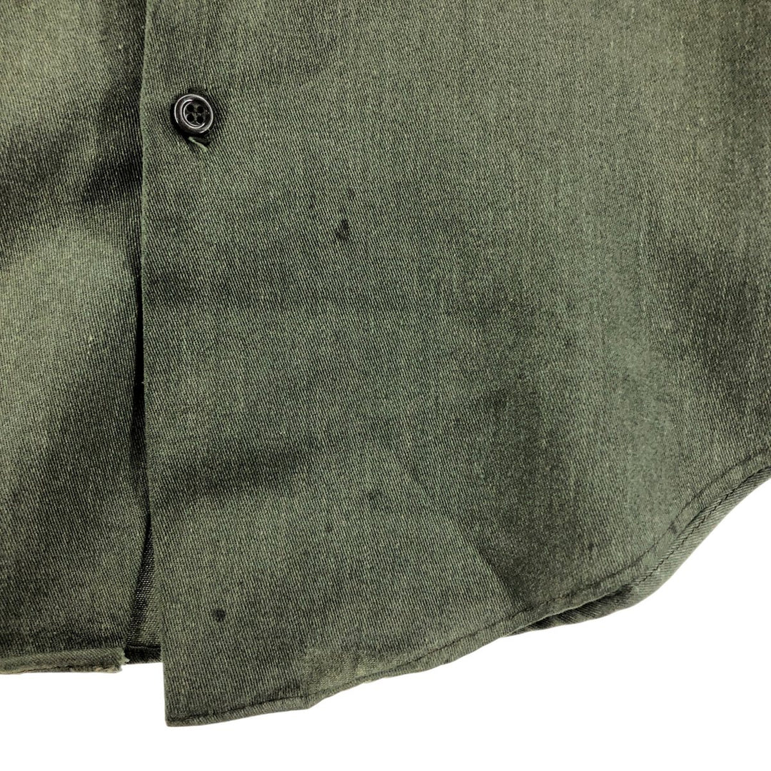 70'S Key Imperial Long Sleeve Work Shirt, Men's Size L unclear Khaki type sage green Vintage Second Hand