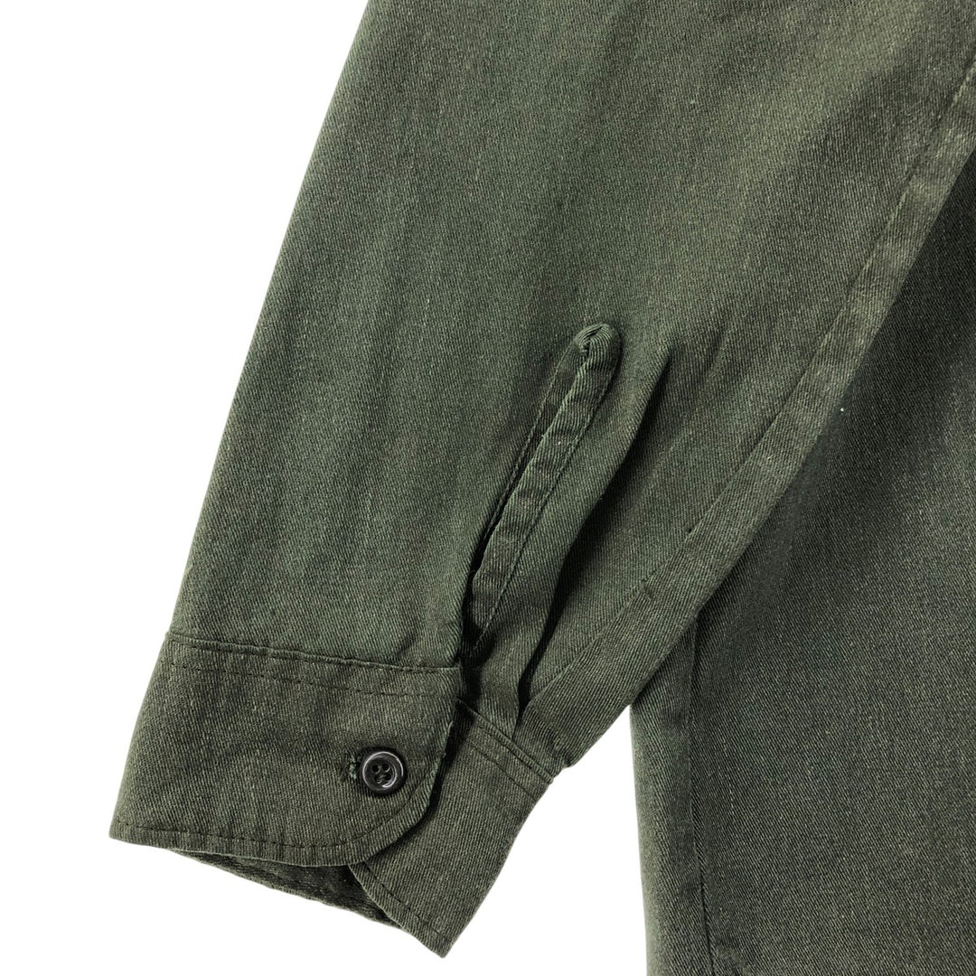 70'S Key Imperial Long Sleeve Work Shirt, Men's Size L unclear Khaki type sage green Vintage Second Hand