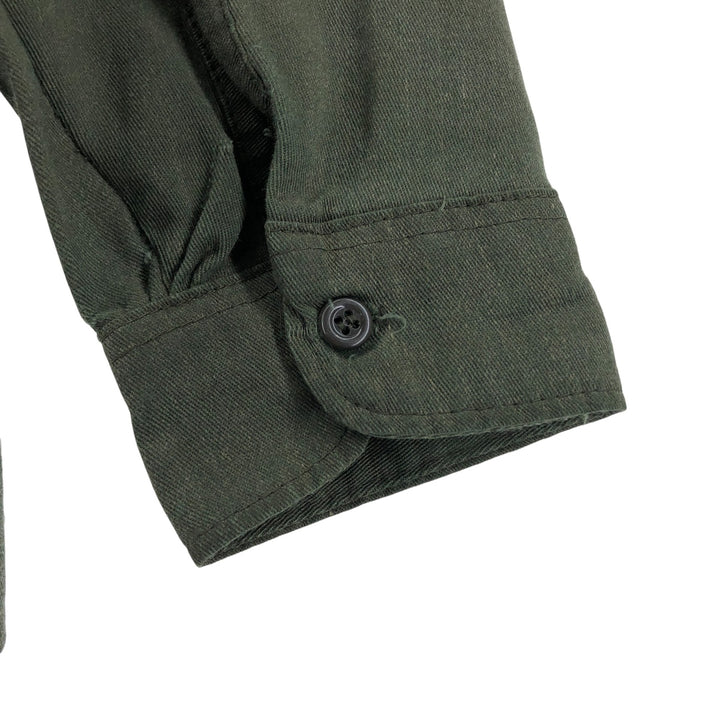70'S Key Imperial Long Sleeve Work Shirt, Men's Size L unclear Khaki type sage green Vintage Second Hand