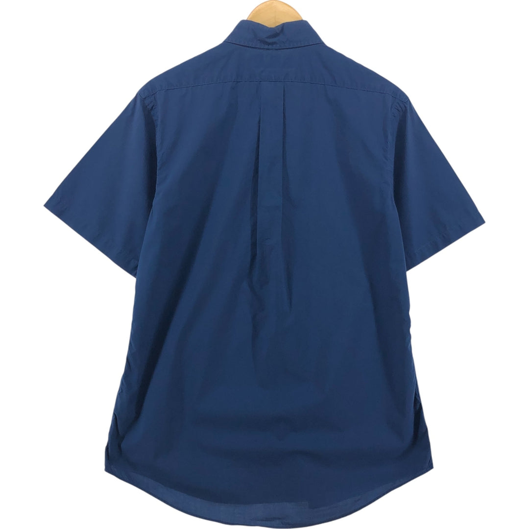 Ralph Lauren CUSTOM FIT short sleeve button down shirt, men's size M cotton navy blue type Vintage Second Hand