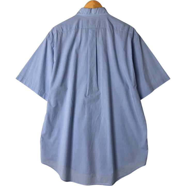 Ralph Lauren YARMOUTH short sleeve button down shirt, men's size L cotton blue type Vintage Second Hand