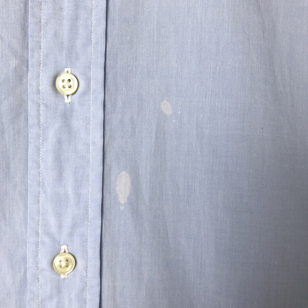 Ralph Lauren YARMOUTH short sleeve button down shirt, men's size L cotton blue type Vintage Second Hand