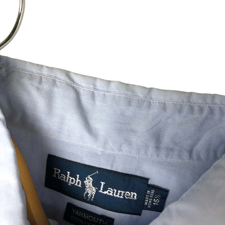 Ralph Lauren YARMOUTH short sleeve button down shirt, men's size L cotton blue type Vintage Second Hand