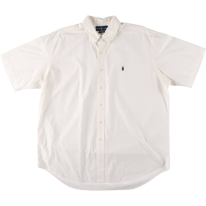 Ralph Lauren BLAKE short sleeve button down shirt, men's XL size cotton white type Vintage Second Hand