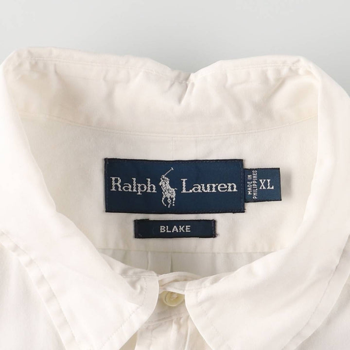 Ralph Lauren BLAKE short sleeve button down shirt, men's XL size cotton white type Vintage Second Hand
