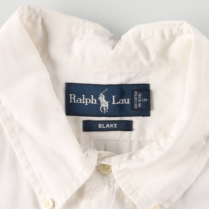 Ralph Lauren BLAKE short sleeve button down shirt, men's XL size cotton white type Vintage Second Hand