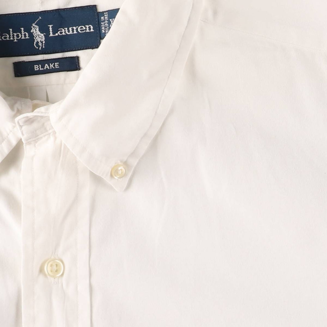 Ralph Lauren BLAKE short sleeve button down shirt, men's XL size cotton white type Vintage Second Hand