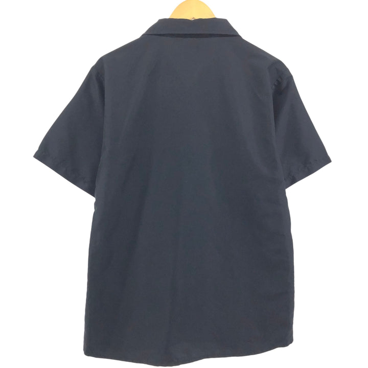 Boston Pizza Short Sleeve Open Collar Poly Shirt Box Shirt Men's M Size polyester black type Vintage Second Hand