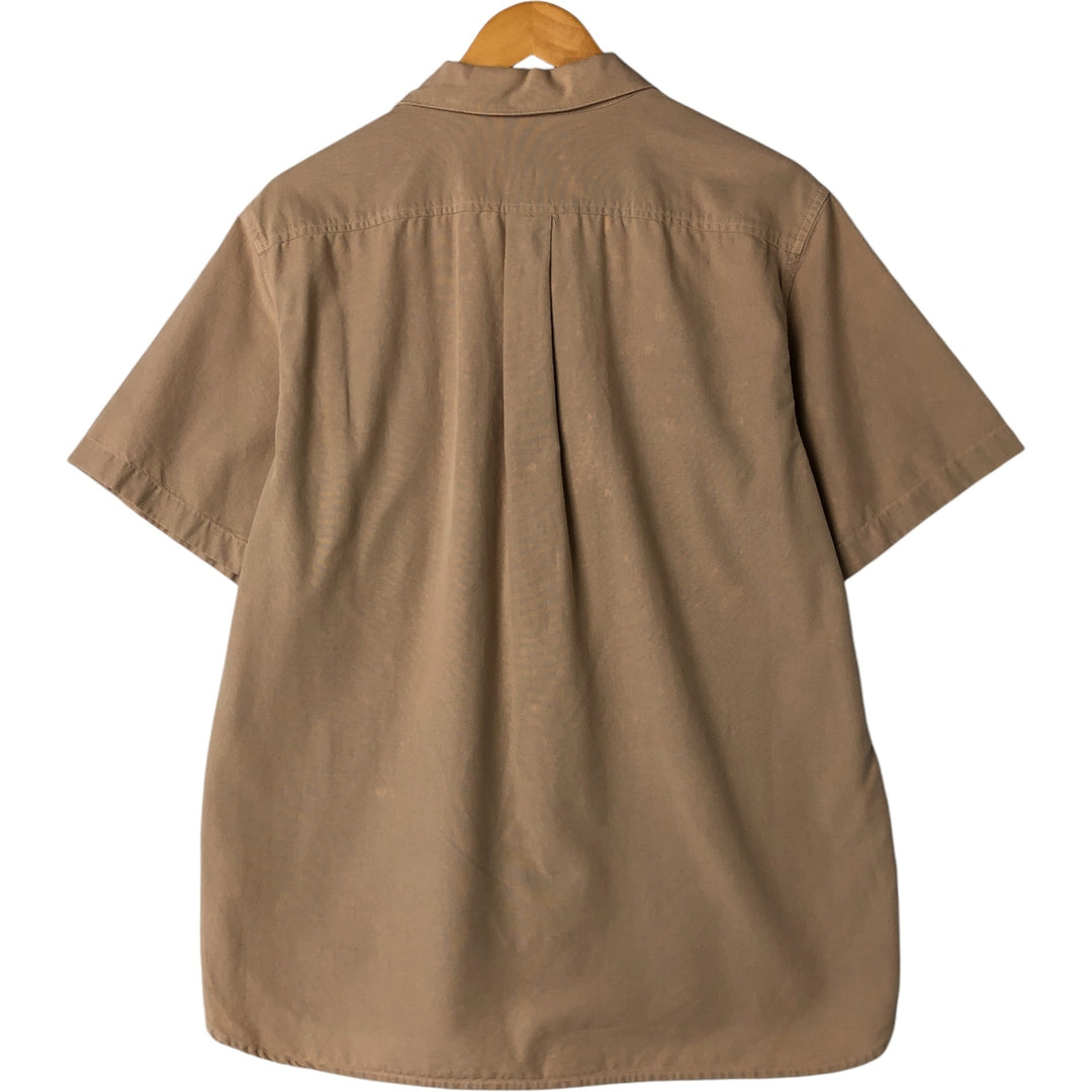 00'S LANDS' END Short Sleeve Open Collar Cotton Shirt Men's M cotton Beige type Vintage Second Hand