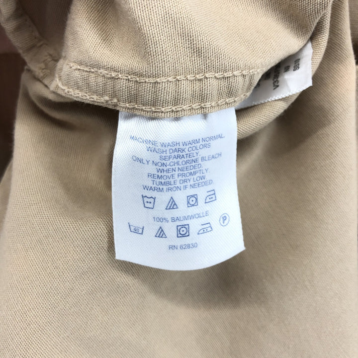 00'S LANDS' END Short Sleeve Open Collar Cotton Shirt Men's M cotton Beige type Vintage Second Hand