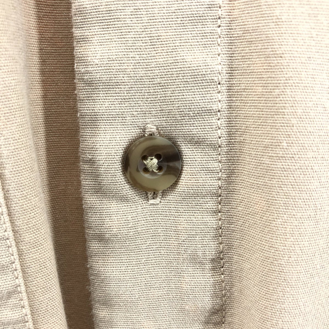 00'S LANDS' END Short Sleeve Open Collar Cotton Shirt Men's M cotton Beige type Vintage Second Hand