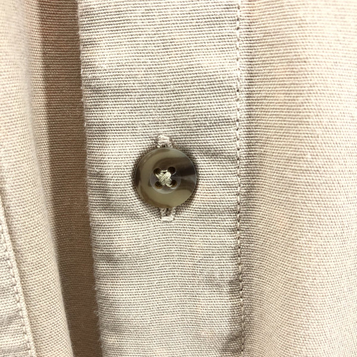 00'S LANDS' END Short Sleeve Open Collar Cotton Shirt Men's M cotton Beige type Vintage Second Hand