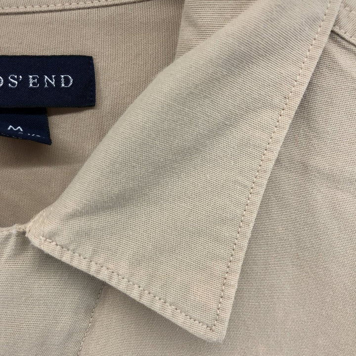 00'S LANDS' END Short Sleeve Open Collar Cotton Shirt Men's M cotton Beige type Vintage Second Hand