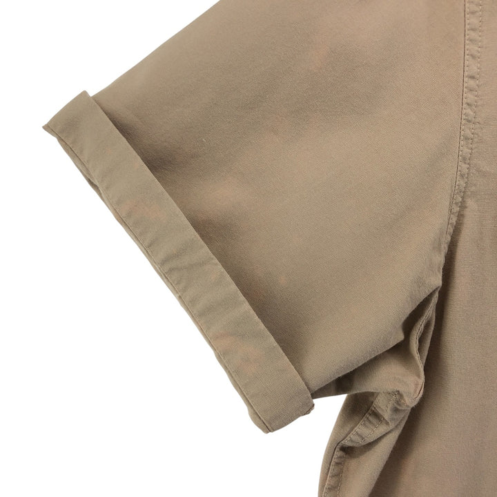 00'S LANDS' END Short Sleeve Open Collar Cotton Shirt Men's M cotton Beige type Vintage Second Hand