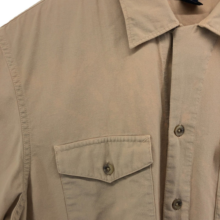 00'S LANDS' END Short Sleeve Open Collar Cotton Shirt Men's M cotton Beige type Vintage Second Hand