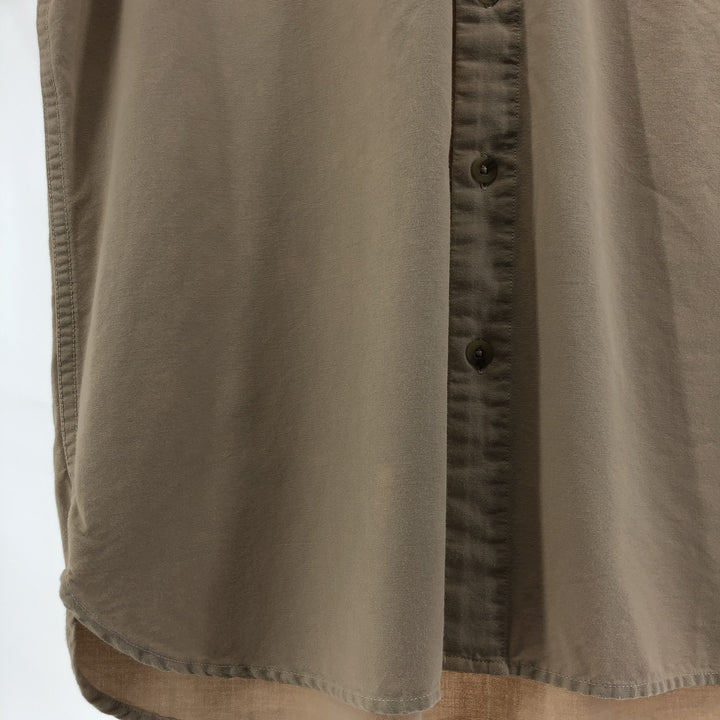 00'S LANDS' END Short Sleeve Open Collar Cotton Shirt Men's M cotton Beige type Vintage Second Hand