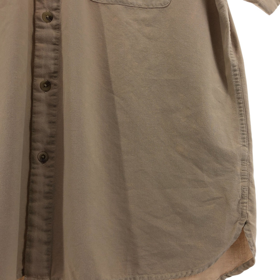 00'S LANDS' END Short Sleeve Open Collar Cotton Shirt Men's M cotton Beige type Vintage Second Hand