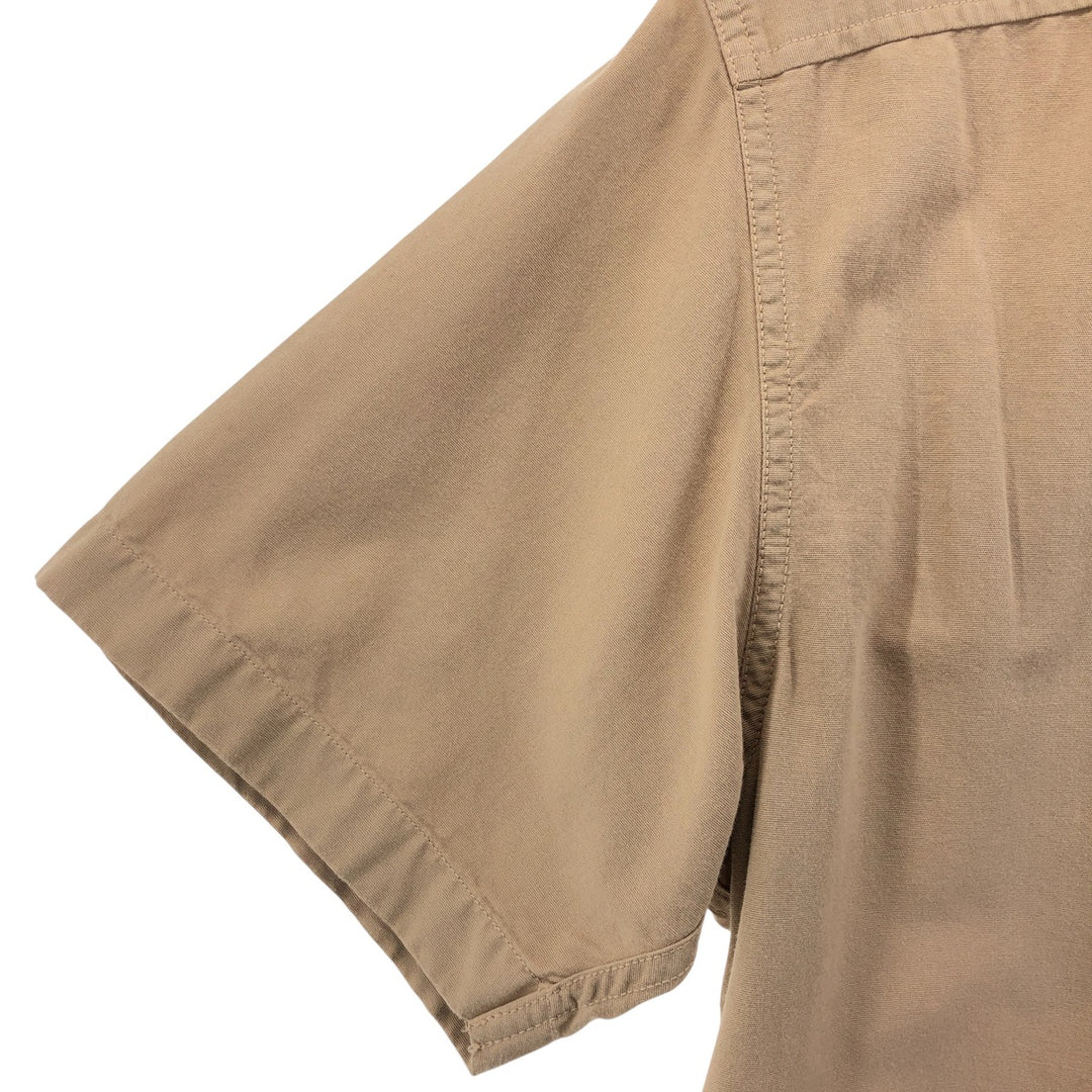 00'S LANDS' END Short Sleeve Open Collar Cotton Shirt Men's M cotton Beige type Vintage Second Hand