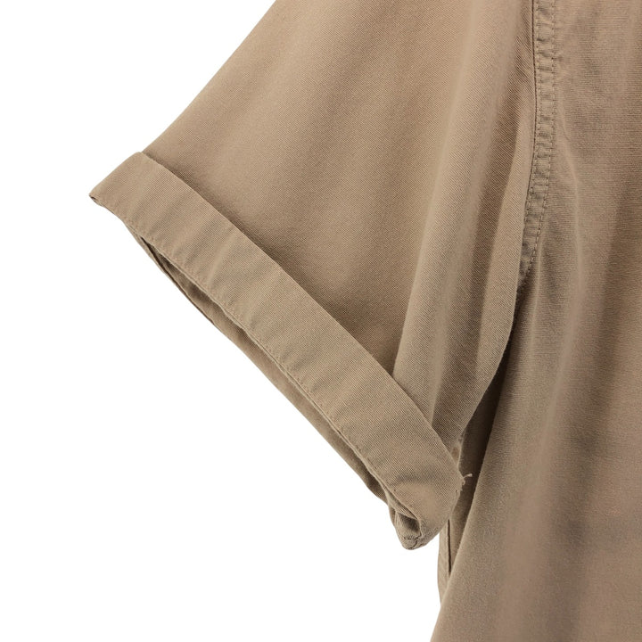 00'S LANDS' END Short Sleeve Open Collar Cotton Shirt Men's M cotton Beige type Vintage Second Hand