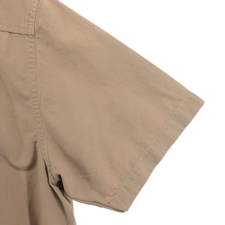 00'S LANDS' END Short Sleeve Open Collar Cotton Shirt Men's M cotton Beige type Vintage Second Hand
