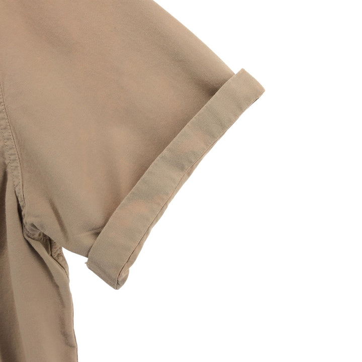 00'S LANDS' END Short Sleeve Open Collar Cotton Shirt Men's M cotton Beige type Vintage Second Hand