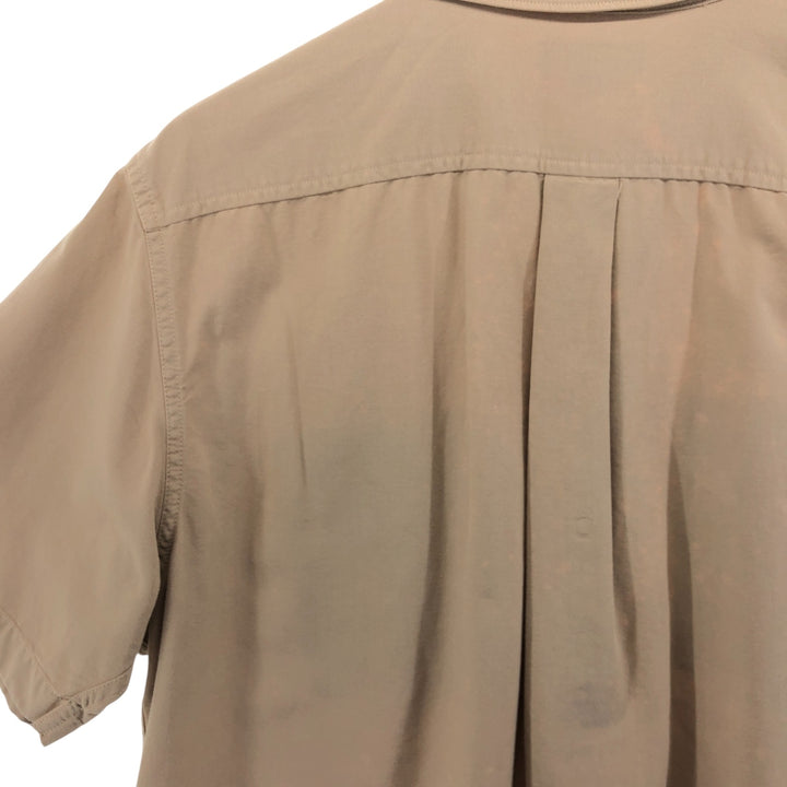 00'S LANDS' END Short Sleeve Open Collar Cotton Shirt Men's M cotton Beige type Vintage Second Hand
