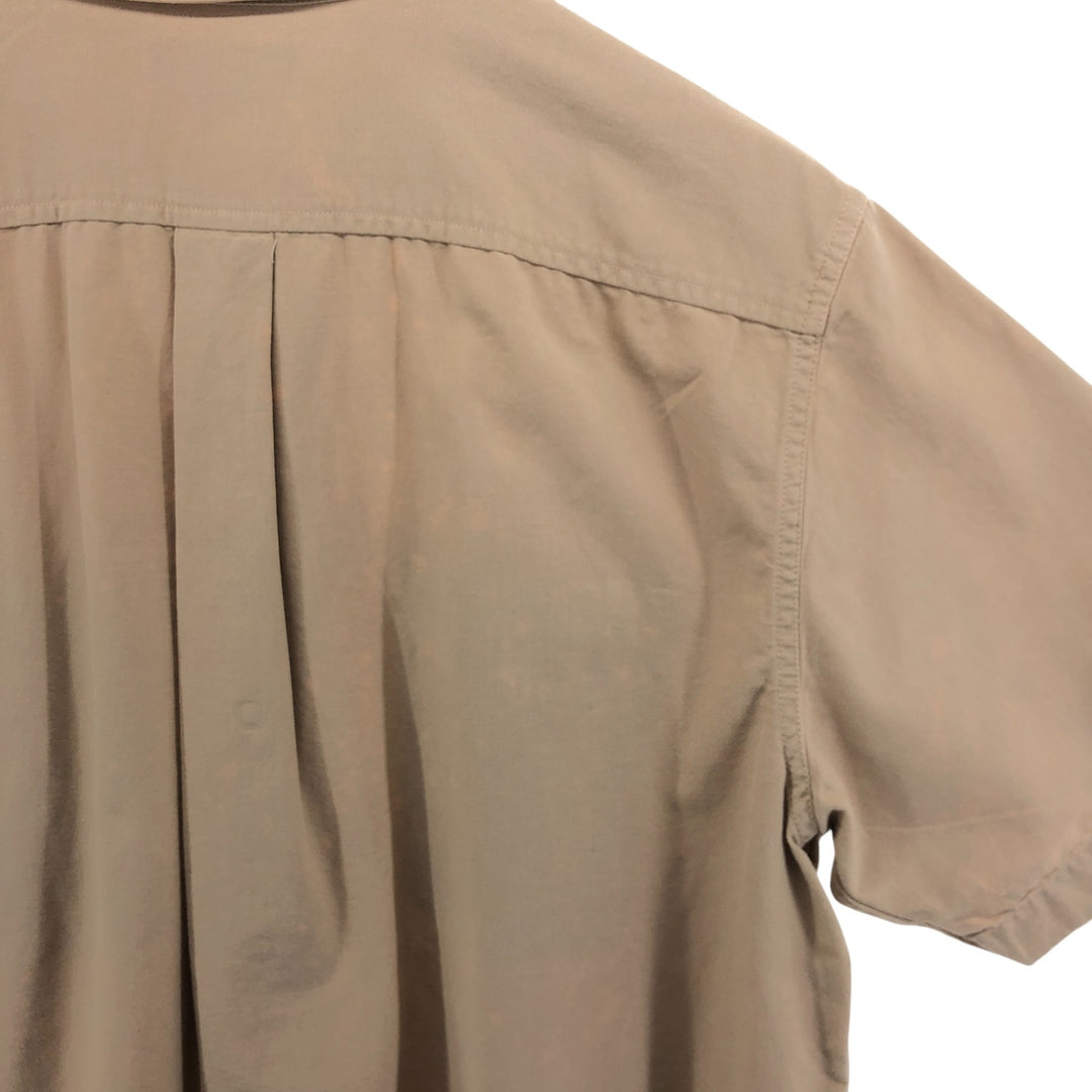 00'S LANDS' END Short Sleeve Open Collar Cotton Shirt Men's M cotton Beige type Vintage Second Hand