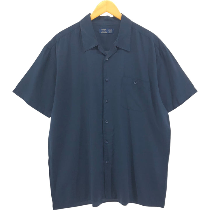 CASUAL CLUB Short Sleeve Open Collar Viscose Shirt Box Shirt Men's XL Viscose navy blue type Vintage Second Hand