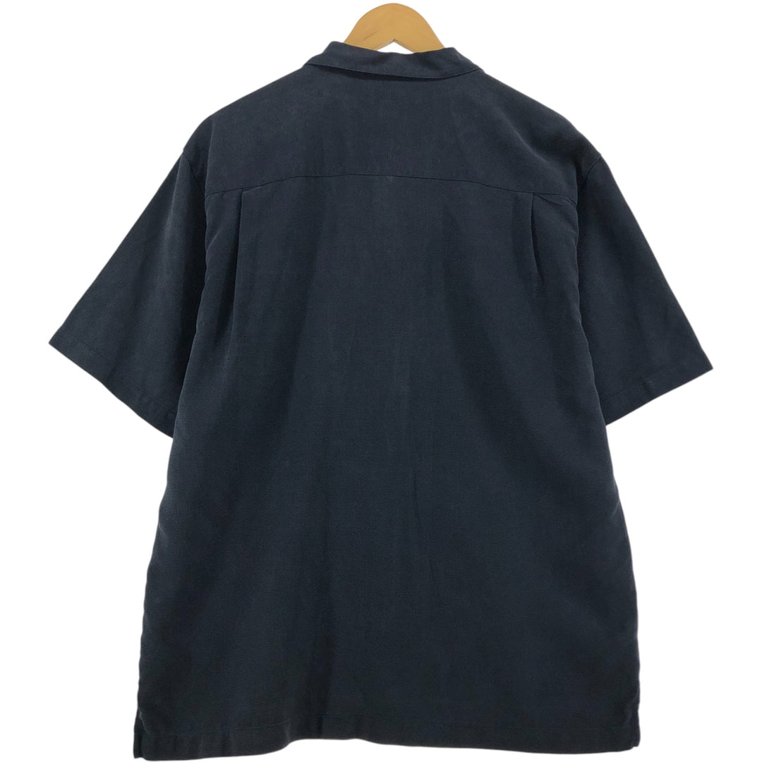 Tommy Bahama short sleeve open collar silk shirt, box shirt, men's size L silk black type Vintage Second Hand