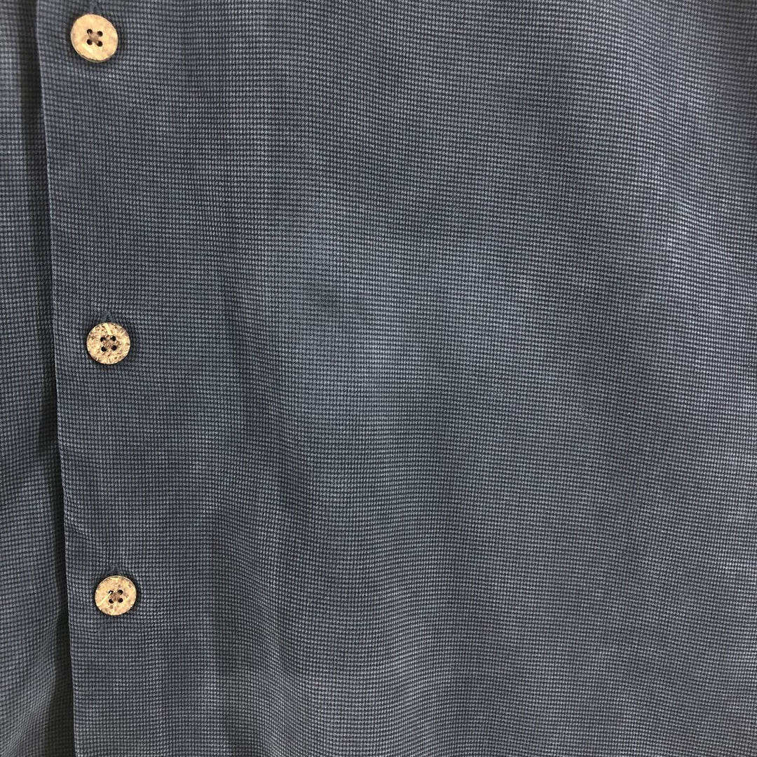 Tommy Bahama short sleeve open collar silk shirt, box shirt, men's size L silk black type Vintage Second Hand