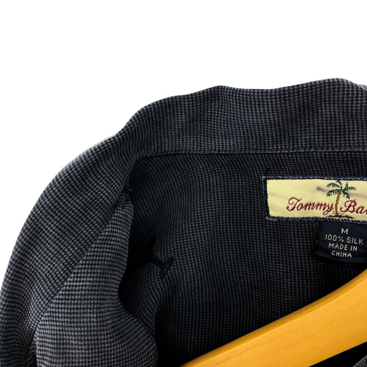 Tommy Bahama short sleeve open collar silk shirt, box shirt, men's size L silk black type Vintage Second Hand