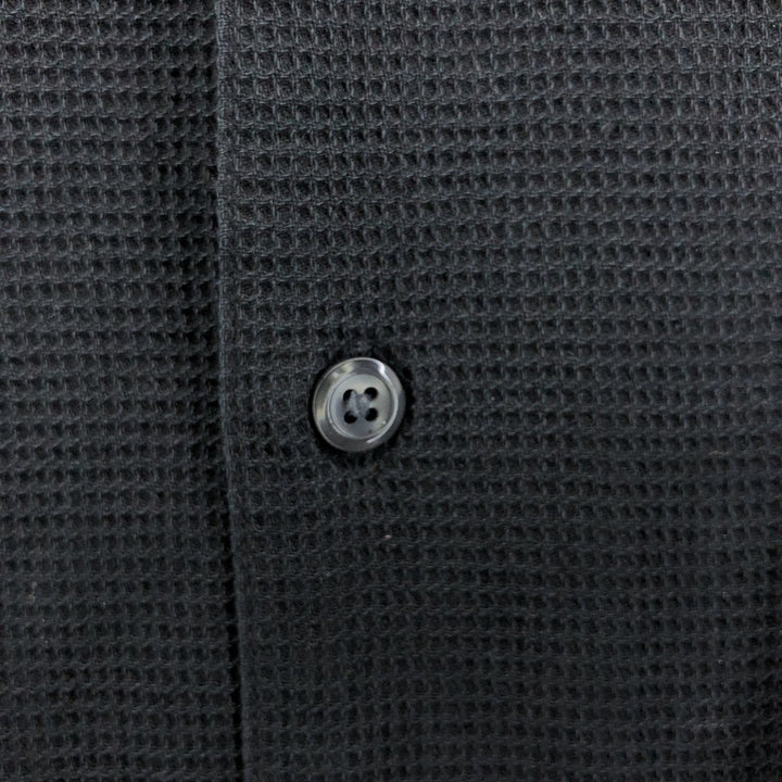 Perry Ellis PERRY ELLIS Short Sleeve Open Collar Silk Shirt Box Shirt Men's L Size silk black type Vintage Second Hand