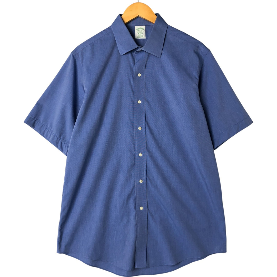 Brooks Brothers Est.1818 Classic short sleeve cotton shirt, men's size L cotton blue type Vintage Second Hand