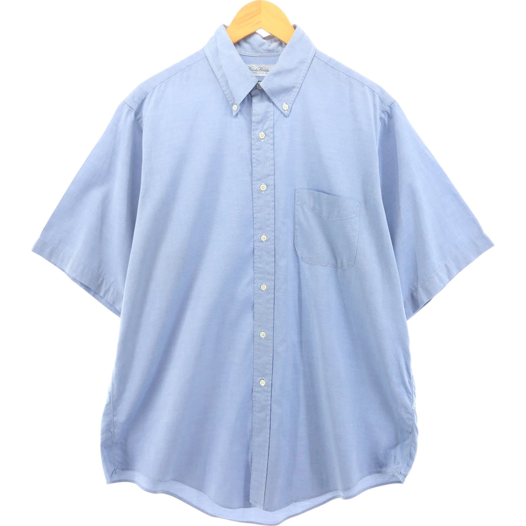 Brooks Brothers Short Sleeve Button Down Shirt Made in USA Men's Size L cotton Blue type light blue Vintage Second Hand