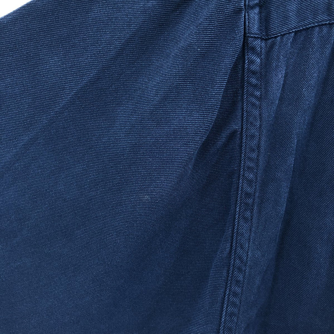 Nat Nast American fit short sleeve open collar silk shirt box shirt men's XL equivalent silk Navy blue Vintage Second Hand