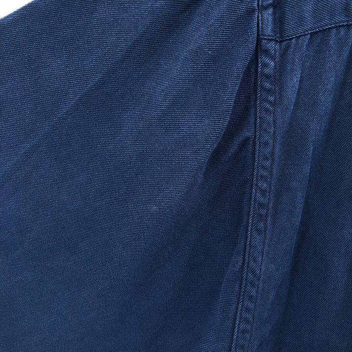 Nat Nast American fit short sleeve open collar silk shirt box shirt men's XL equivalent silk Navy blue Vintage Second Hand