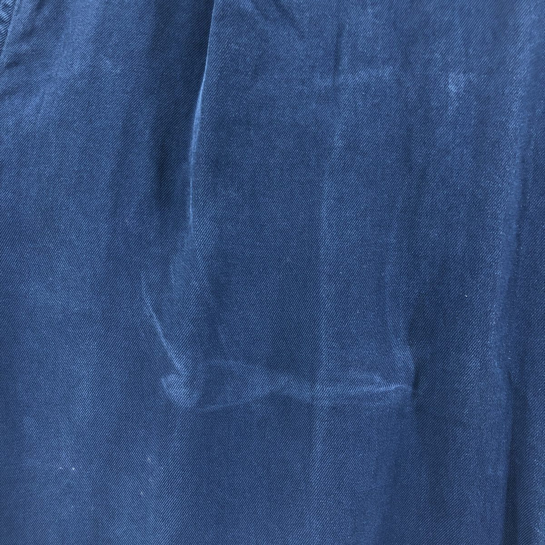 Nat Nast American fit short sleeve open collar silk shirt box shirt men's XL equivalent silk Navy blue Vintage Second Hand