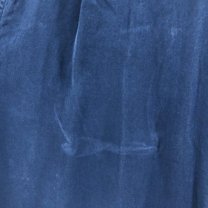Nat Nast American fit short sleeve open collar silk shirt box shirt men's XL equivalent silk Navy blue Vintage Second Hand
