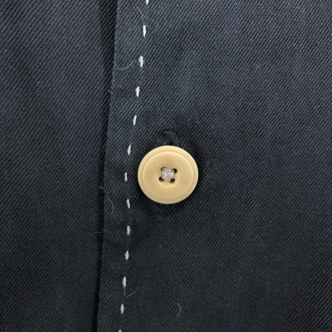 Nat Nast short sleeve open collar silk shirt box shirt men's XL size silk black type Vintage Second Hand