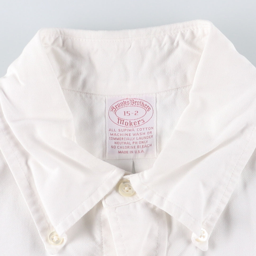 80s-90'S Brooks Brothers MAKERS Short Sleeve Button Down Shirt Made in USA Men's M cotton white type Vintage Second Hand