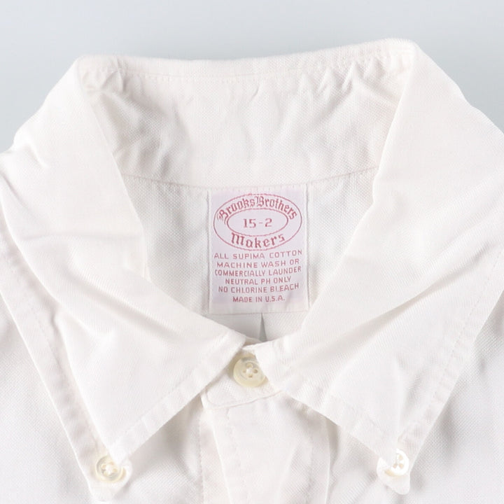 80s-90'S Brooks Brothers MAKERS Short Sleeve Button Down Shirt Made in USA Men's M cotton white type Vintage Second Hand