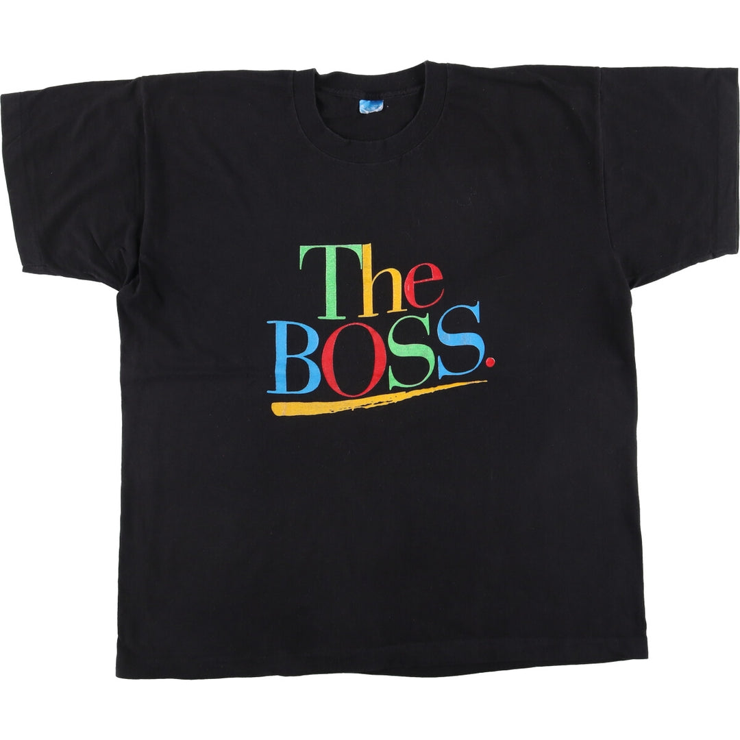 90'S THE BOSS PEACOCK PAPERS Printed T-shirt Made in USA Men's XL Vintage cotton black type Vintage Second Hand
